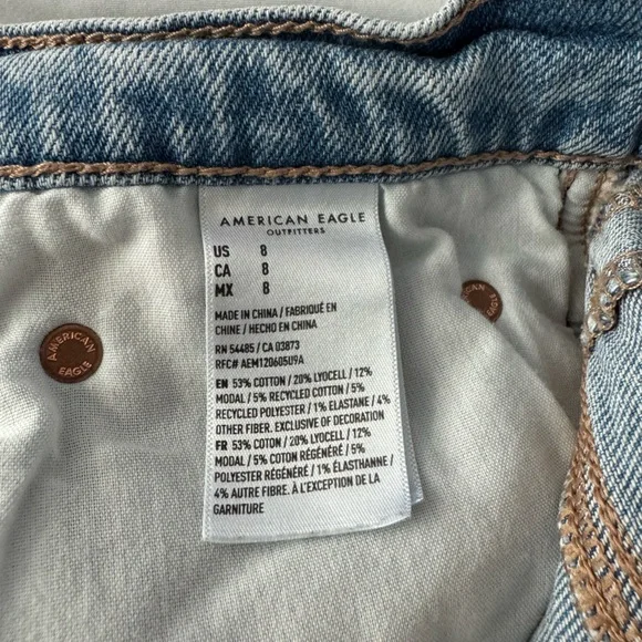 American Eagle size 8 denim highest rise 90s boyfriend stretch short - Picture 5 of 5